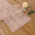 Boho Pink Table Runner for Home Decor 12x72 Inches Farmhouse Macrame Burlap by KEKETOARRANGE