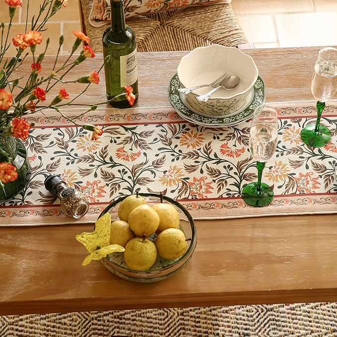 ISAENNE Designer French Elegant Linen Table Runner 71 Inches Long, Farmhouse - Image 4
