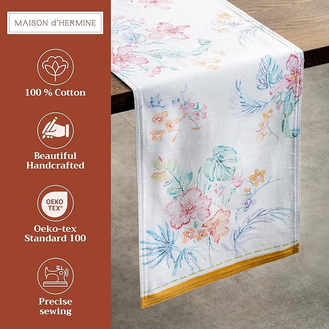 Maison d' Hermine Table Runner 100% Cotton Double Layer Table Runners 72 inches - Image 2