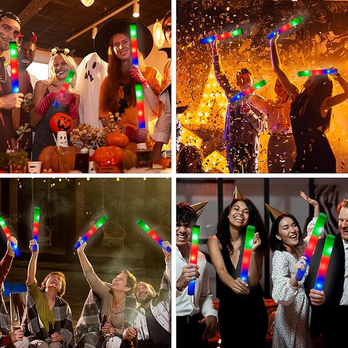 JOYIN 42 PCS LED Light Up Foam Sticks, Glow Sticks Party Favors Bulk - Image 7