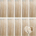 10 Pack Champagne Gold Backdrop Curtain 3.2ft x 8.2ft Metallic Tinsel Foil by Ohiyoo