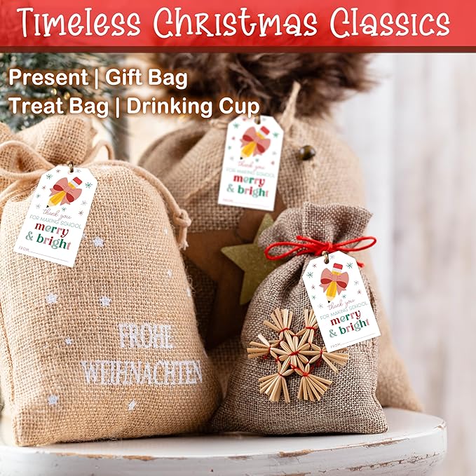 50 Pcs Christmas Gift Tags, 2.1"×3.5" Teacher Gift Tag, Classroom Treat Tag - Image 4