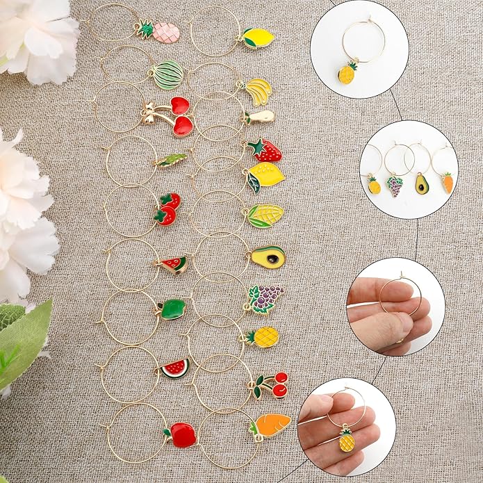 Wine Glass Charms Wine Charms for Stem Glasses Glass Markers Identifiers Tags - Image 4