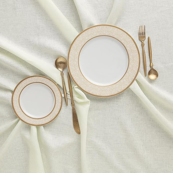 Solino Home Ivory Linen Tablecloth 54 x 72 Inch - Image 3