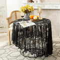 Gorgeous Round Lace Tablecloth, Vintage Floral Embroidered Table Cloths by VIRFONOR