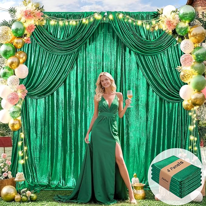 Wrinkle Free Green Backdrop Curtain - Image 7