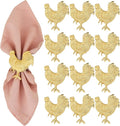 Set of 12 Rooster Napkin Rings for Farmhouse Table Decor | Premium Metal by ALPHALivingHOME