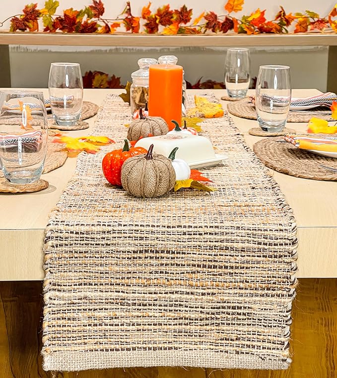 Chardin home Natural Jute Table Runner 13x72 Inch – Vintage Boho Rustic Table - Image 8