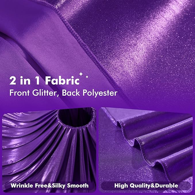 10ftx10ft Shimmer Purple Sequin Backdrop Curtain - Image 5
