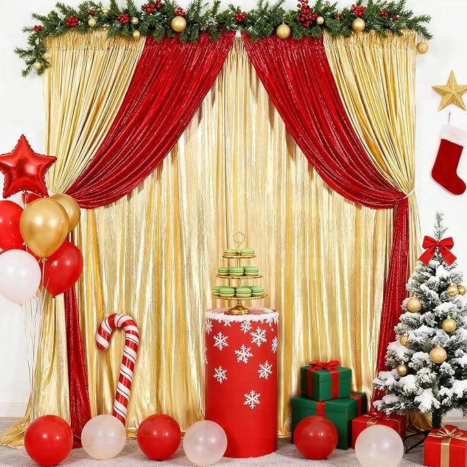 Gold Backdrop Background Party Decortaions - Image 2