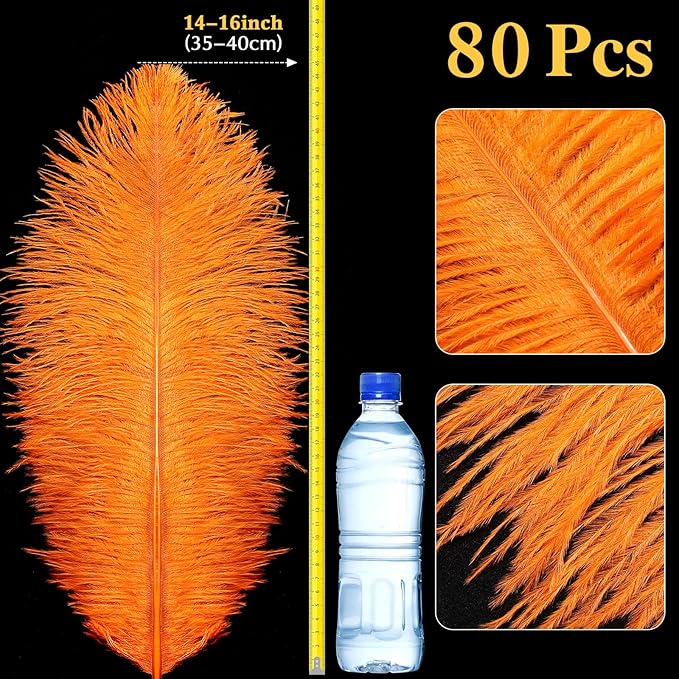 80 Pcs Large Natural Ostrich Feathers Plumes 14-16 Inch Bulk - Image 2