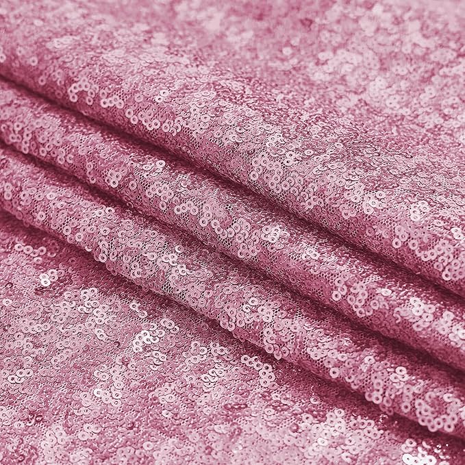 Sugargirl Pink Sequin Backdrop Curtain 2 Panels 2FTx8FT Glitter Pink Background - Image 9