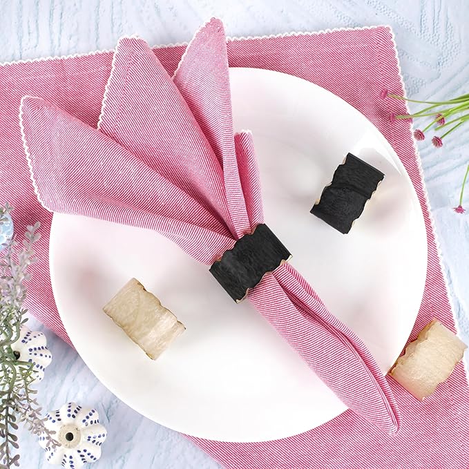 12 Pcs Rustic Epoxy Resin Napkin Rings - Image 3