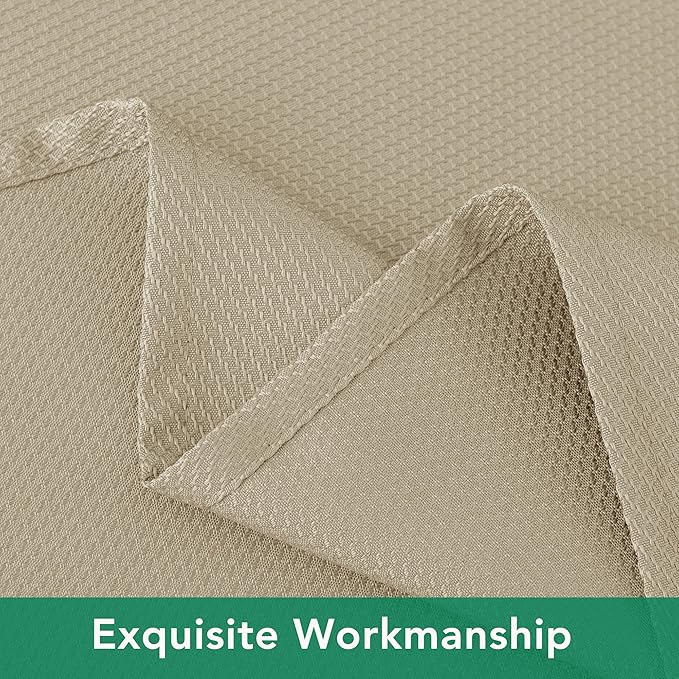 Biscaynebay Textured Fabric Tablecloths 60x108 Inches Rectangular, Natural - Image 4
