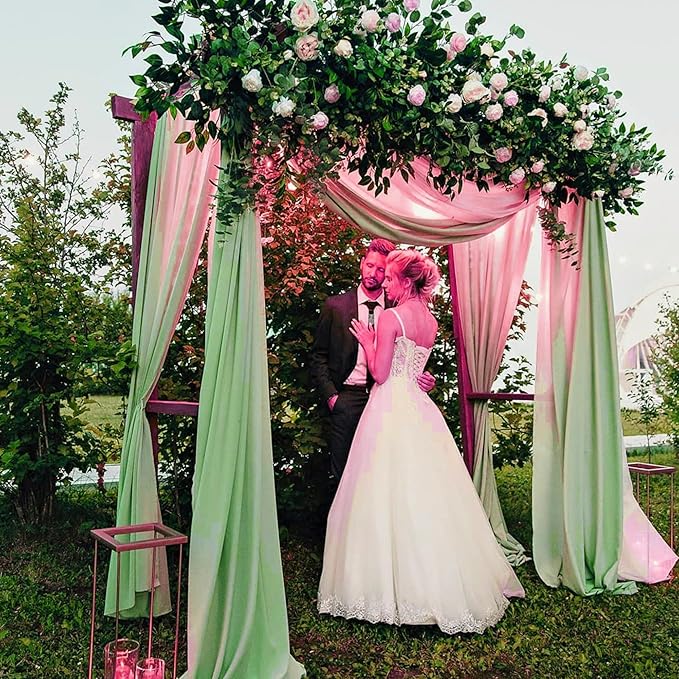 4 Panels Wedding Arch Draping Fabric 28"x 20Ft Chiffon Wedding Arch Drape - Image 6