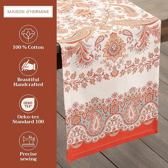 Maison d' Hermine Table Runner 100% Cotton Single Layer Table Runners 72 inches - Image 2
