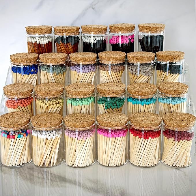 2" Matches in a Chic Jar + Striker Stickers Included | 100 Matchsticks in The - Image 6