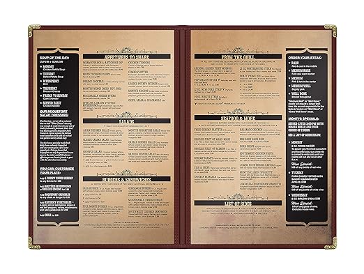 Goodsmart Restaurant Menu Covers – 25 Pack Burgundy 4-View 8.5" x 14", - Image 3