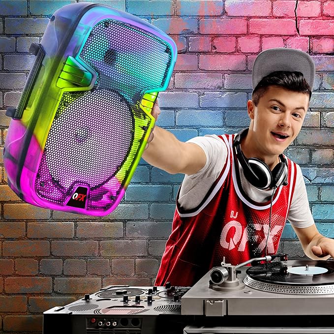 Crystal Clear Sound, Bright Party Lights, Portable & Easy to Use | 8" - Image 9