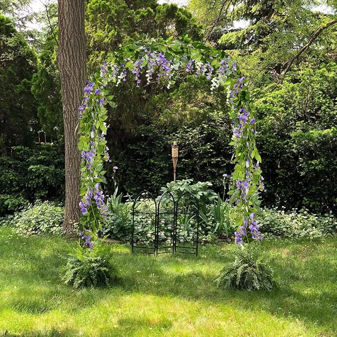 DearHouse 4Pcs 6.6Ft/Piece Artificial Flowers Silk Wisteria Garland Artificial - Image 3