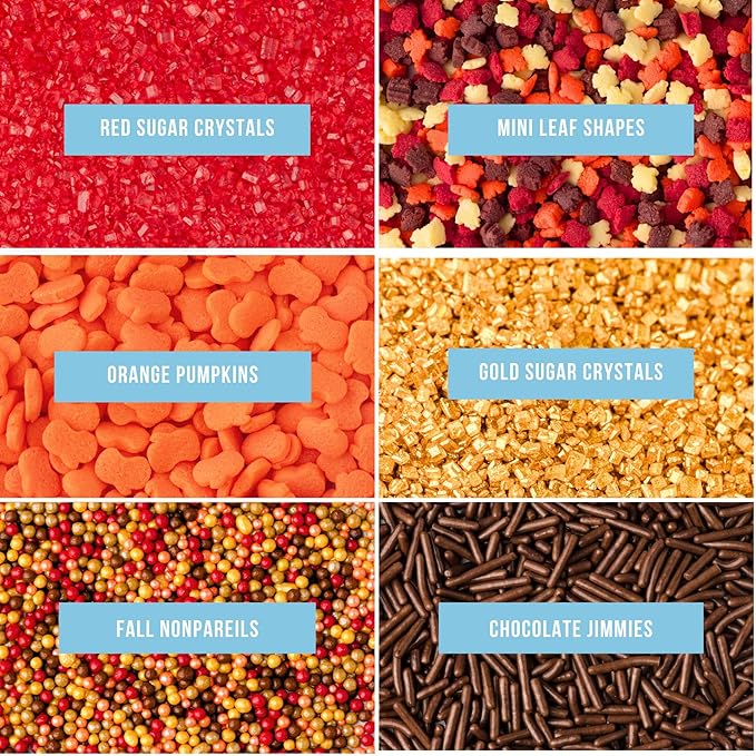 Sweets Indeed Sprinklefetti Fall 6-Cell Sprinkle Jar – 6 Assorted Fall - Image 3