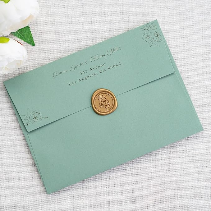 PONATIA 50 Pieces 5x7 Envelopes, Sage Green A7 Envelopes Self Seal - Image 7