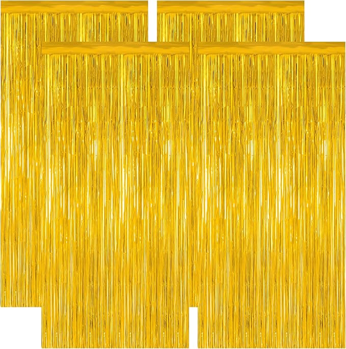4 Pack 2025 Graduation Party Decorations, 3.28 x 7.05 Feet Gold Grad Curtains by ZATAYE