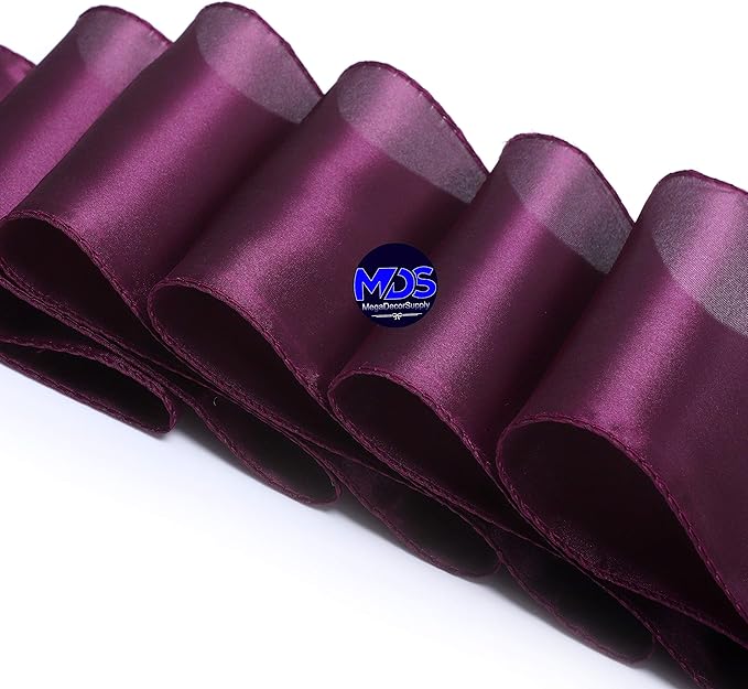 MDS Pack of 75 PCS Satin Chair Sashes Charmeuse Sateen Dining Chair Bows Ribbon - Image 4