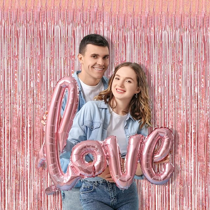 BRAVESHINE Rose-Gold Metallic Tinsel Backdrop - Image 7