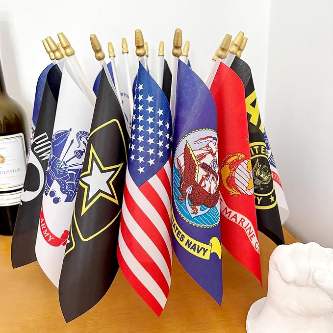 22 Pack All Branches Military Service Flags Set Small Mini Army Armed Forces - Image 6