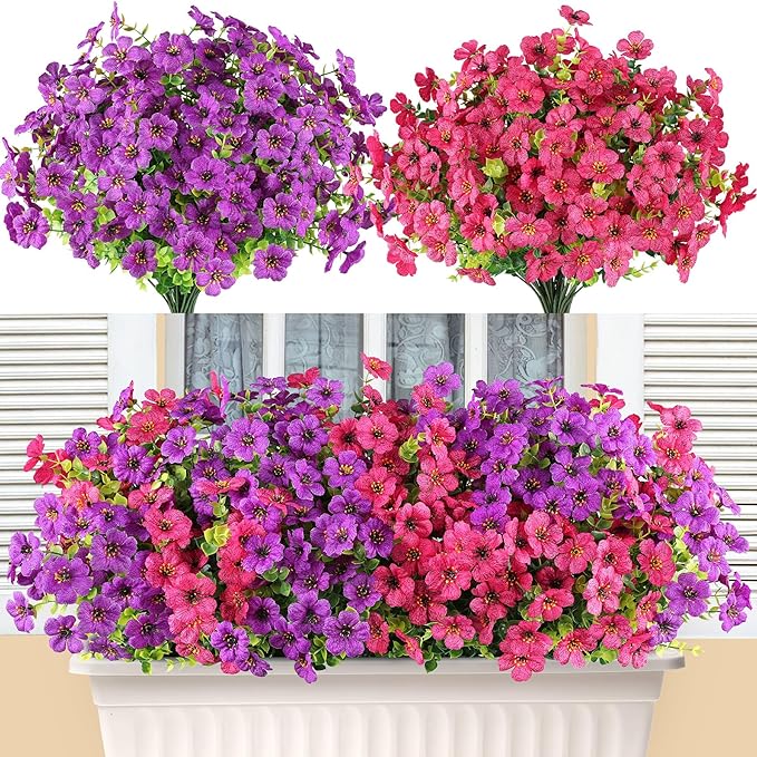 AmyHomie 16 Bundles Artificial Flowers by AmyHomie