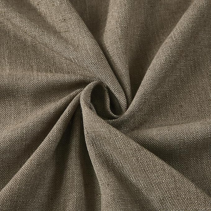 Vision Home Brown Pinch Pleated Semi Sheer Curtains Textured Linen Blended - Image 5