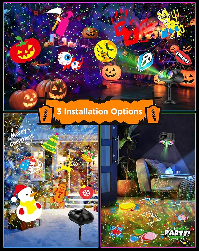 Halloween Christmas Projector Lights Outdoor, 8 Brighter HD Holiday Patterns - Image 4