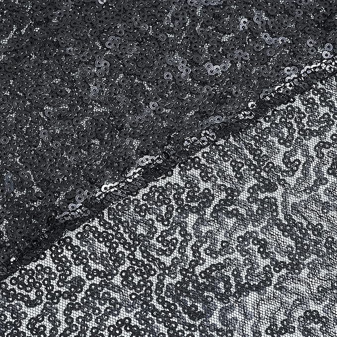 Sugargirl Halloween Black Sequin Backdrop Curtain 2 Panels 2FTx8FT Glitter - Image 9