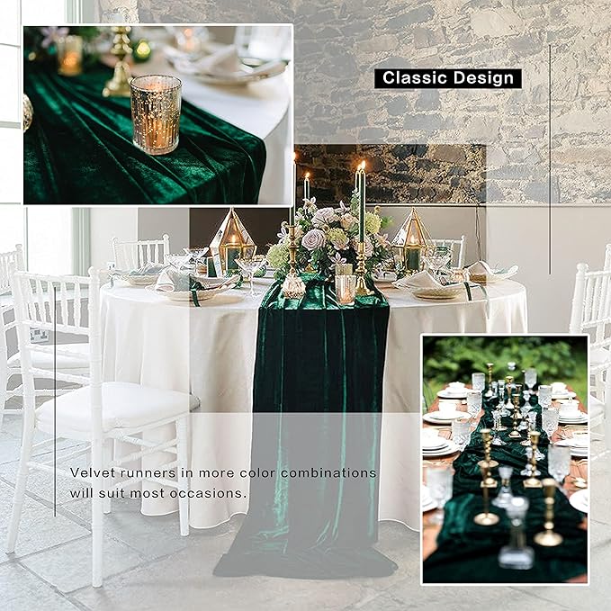 Velvet Table Runner, 10ft Luxurious Wedding Reception Decorations Soft Velvet - Image 5