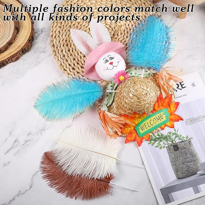 SOGUGOM Turquoise Craft Ostrich Feathers - Image 4
