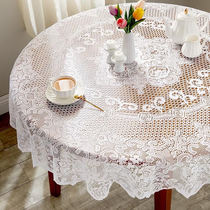 Juvale Round Lace Tablecloth - Image 2