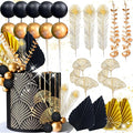 Boho Cake Topper Black Gold Balls Cake Topper Gold Leaves Cake Decorations Prom by RoaringGoodTime