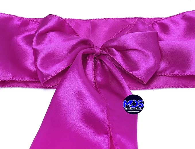 MDS Pack of 300 PCS Satin Chair Sashes Charmeuse Sateen Dining Chair Bows - Image 3