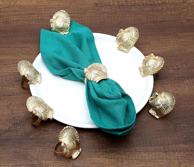 Gold Napkin Rings Set of 12 - Image 3