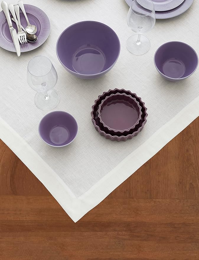 Solino Home Linen White Square Tablecloth 52 x 52 Inch - Image 4
