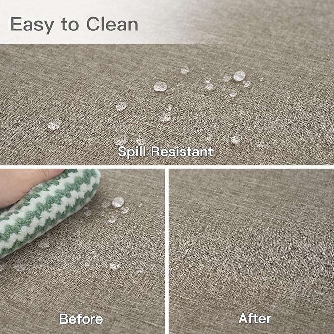 maxmill Rectangle Linen Texture Tablecloth Stain Proof Waterproof Wrinkle Free - Image 5