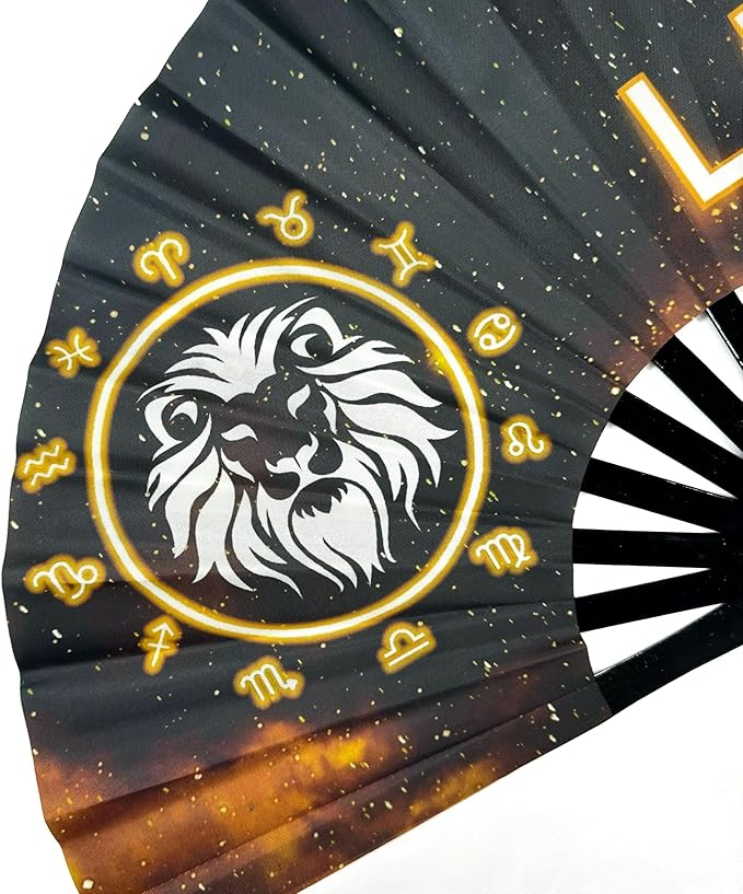 DeFlare | Cosmic Zodiac Rave Fan | Zodiac Sign Hand Fan | Astrology Rave Fan | - Image 2