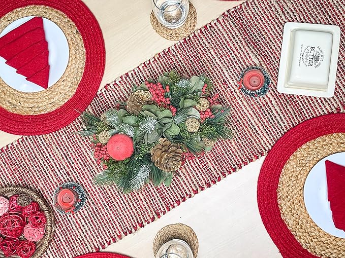 Chardin home Natural Jute Table Runner 13x48 Inch – Vintage Boho Rustic Table - Image 9