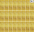 24 Pack Gold Metallic Foil Fringe Curtains, 3.2ft x 8.2ft Foil Fringe Curtain by kuchisity