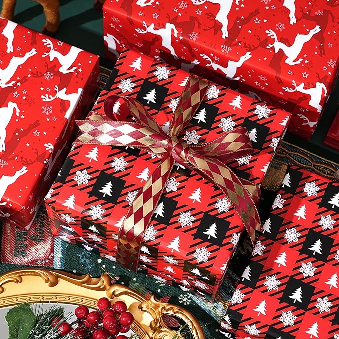 Ulmasinn Reversible Christmas Wrapping Paper Roll - Image 7
