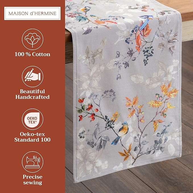 Maison d' Hermine Table Runner 100% Cotton Double Layer Table Runners 72 inches - Image 2