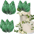 Ephlyn 6Pcs Paper Palm Leaves Fan Cake Toppers Palm Leaf Fan Cake Picks Craft by Ephlyn