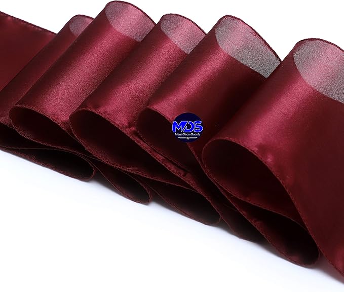 MDS Pack of 50 PCS Satin Chair Sashes Charmeuse Sateen Dining Chair Bows Ribbon - Image 4