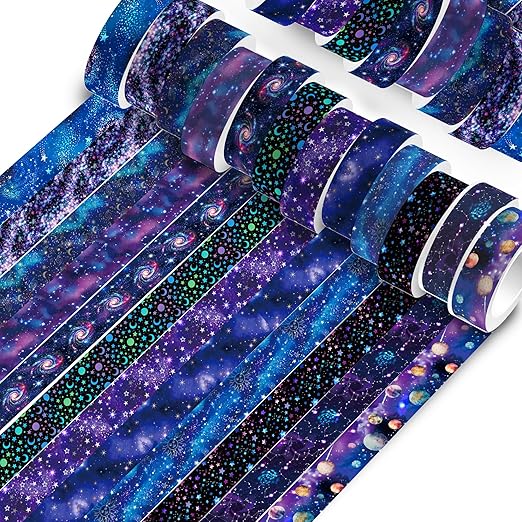 12 Rolls Starry Sky Washi Tape Set, Vintage Washi Tape Decorative Paper - Image 2